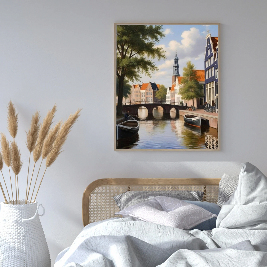 Utrecht Dom tower wall art canvas in stylish home decor setting