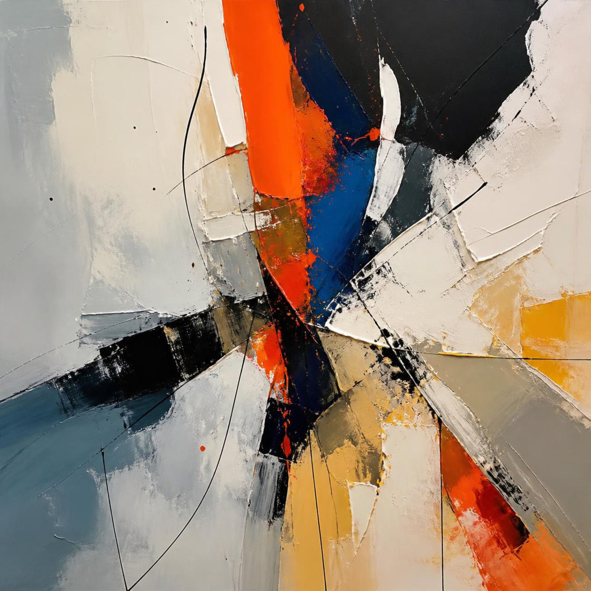 Canvas Schilderij – Groovy Urban Pop Art Vormen met Felle Accenten