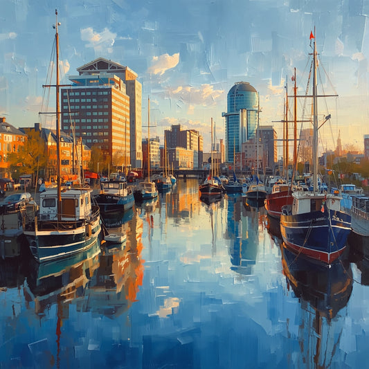 Canvas print of Rotterdam skyline, modern city wall art
