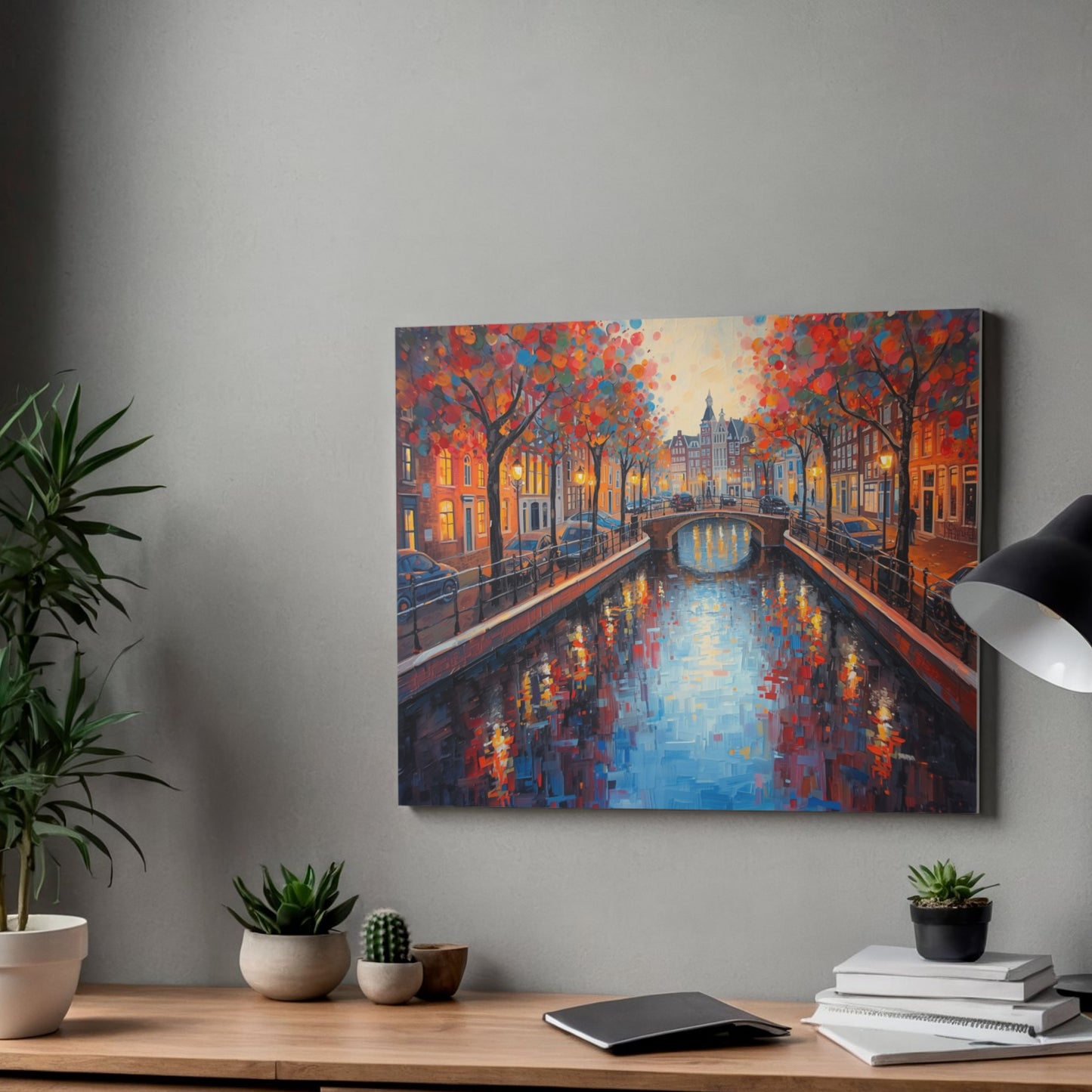 Amsterdam seasons cityscape canvas, premium home decor