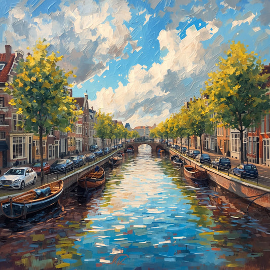 Canvas Schilderij – Retro Urban Pop Art Vormen in Levendige Kleuren