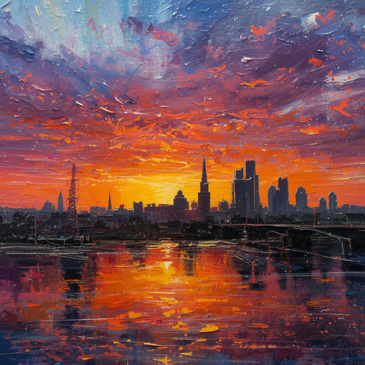 Canvas Schilderij – Dynamisch Urban Pop Art Kunstwerk met Warme Tinten