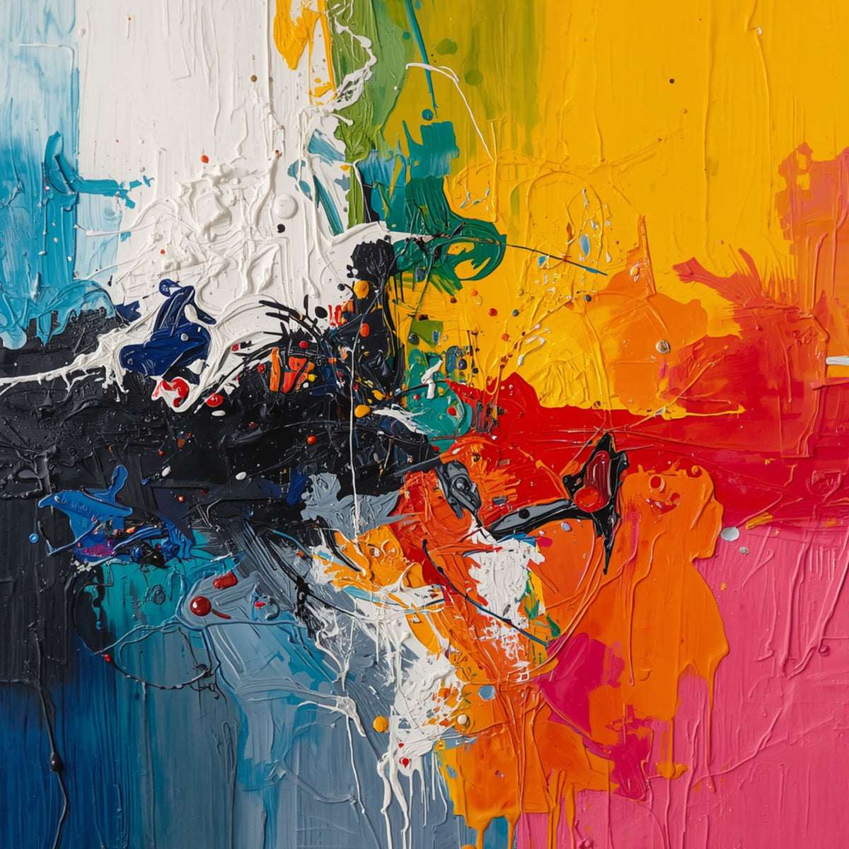 Canvas Schilderij – Expressieve Urban Pop Art Compositie met Diepe Kleuren