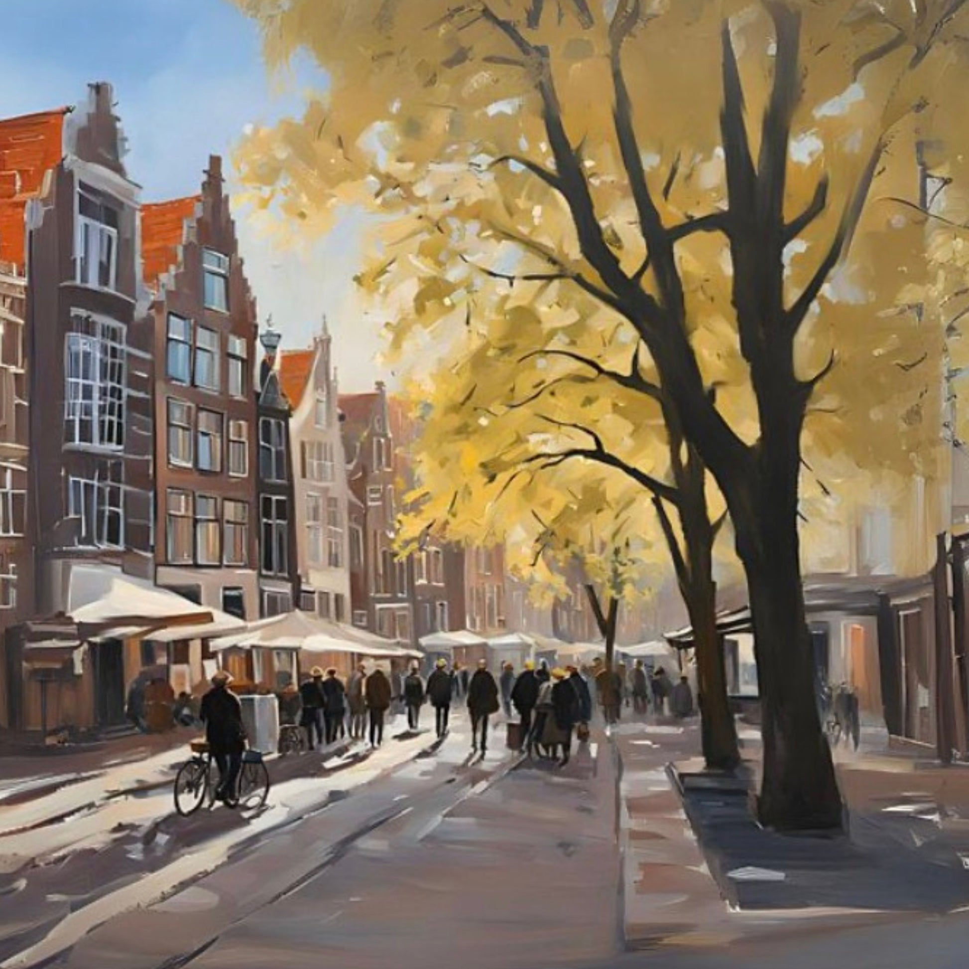 Canvas print of Utrecht market square, city wall art