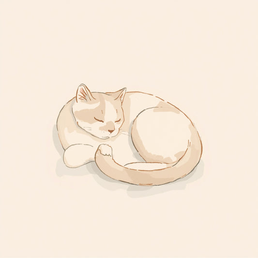 Slapende vos canvas schilderij in zachte minimalistische illustratie op warme beige achtergrond — babykamer wanddecoratie
