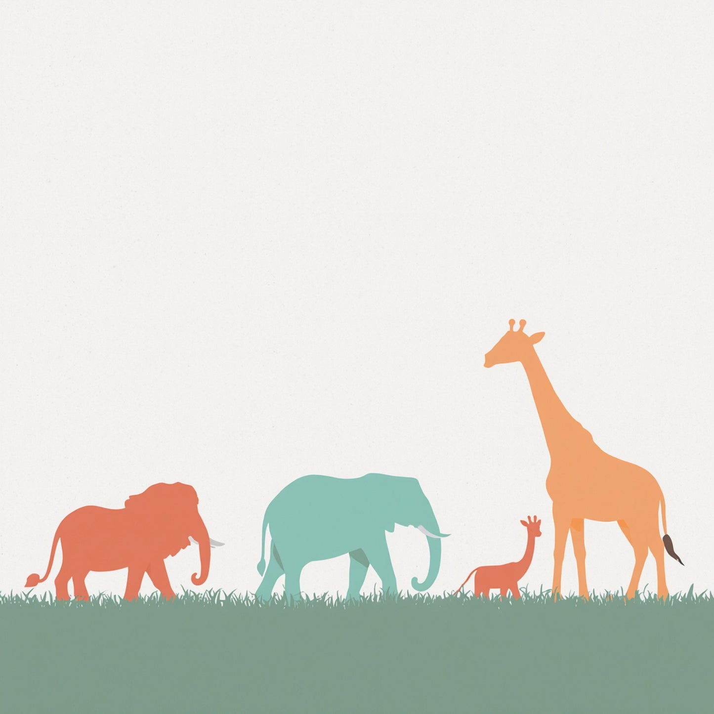 safari-dieren-canvas-schilderij-giraf-olifant-kinderkamer

