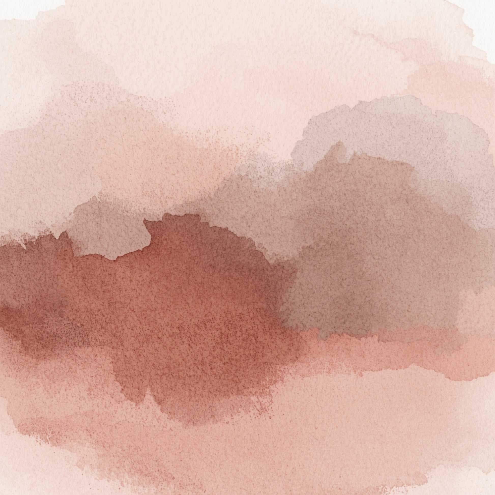 Abstract schilderij met zachte vloeiende oudroze en mauve wolkvlekken die als een dromerige en atmosferische compositie over het crème fond drijven – romantisch sereen wall art print voor de logeerkamer
